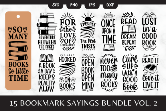 Download 15 Bookmark SVG | Book Lovers Sayings 2 - Bookmark svg Collection