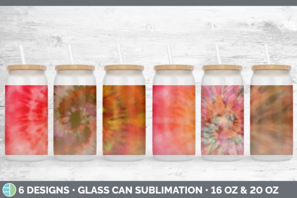 Download Orange Tie Dye Glass Can | Sublimation - Tie Collection