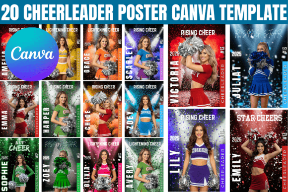 Download 20 Cheerleader Poster Canva Template - Cheerleader poster Collection