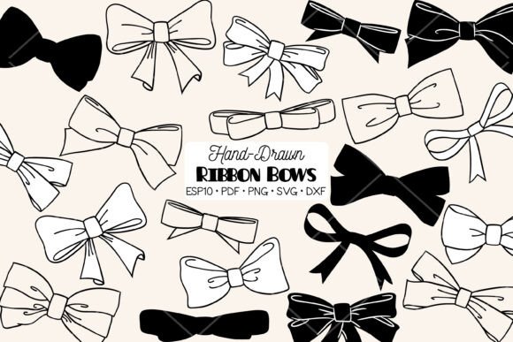 Download Hand Drawn Ribbon Bow Tie Illustration - Tie Collection