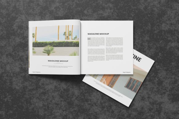 Download Top View Square Magazine Mockup - Magazine mockup Collection