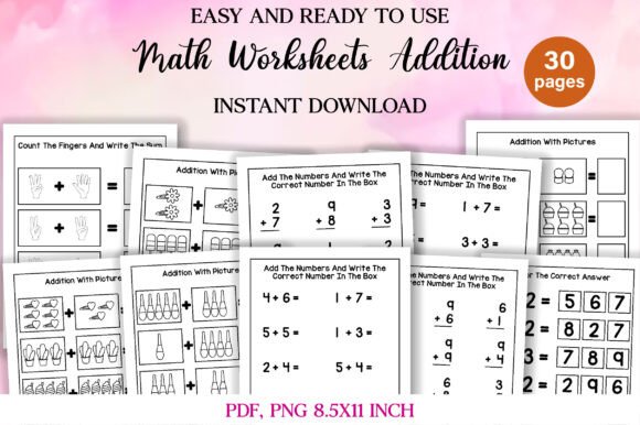 Download Math Addition Workbook for Kindergarten - Workbook for kindergarten Collection