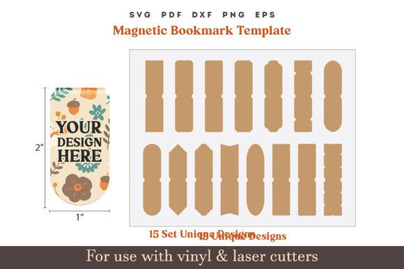 Download Magnetic Bookmark SVG PDF Template - Premium Resources